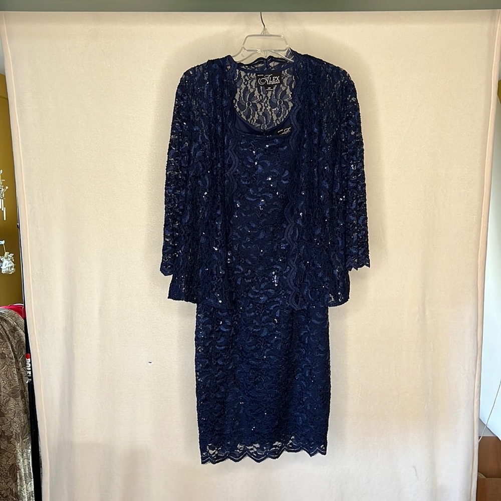 Navy blue dress with sequins